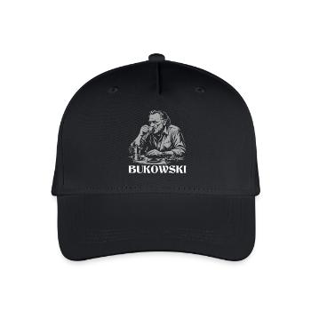 Charles Bukowski drinking coffee at the cafe - Organic Kids’ Baseball Cap - black - Front