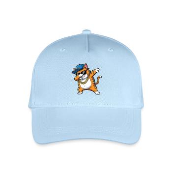 Dabbing Cat Cool Hip Hop Cartoon - Organic Kids’ Baseball Cap - light blue - Front