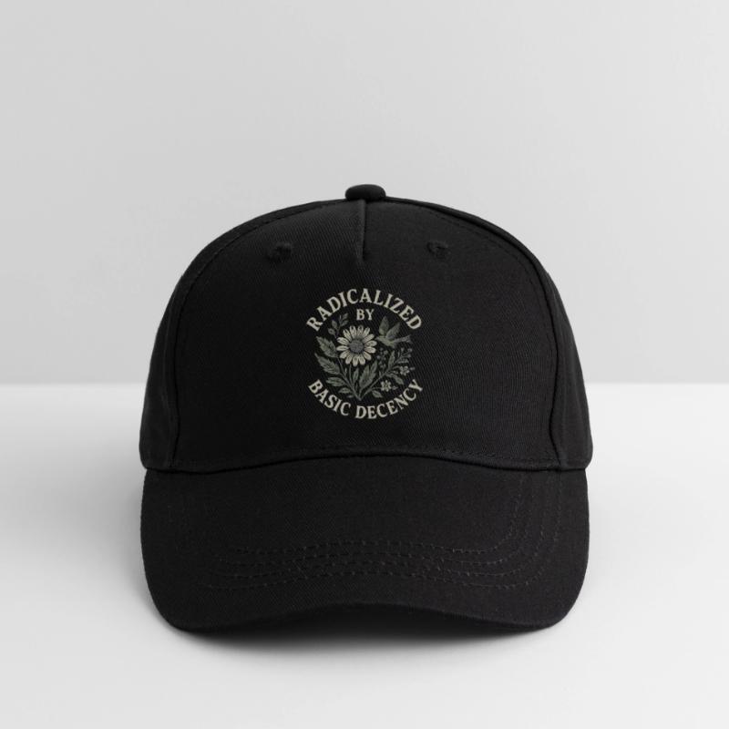 Radicalized By Basic Decency Floral Design Organic Kids’ Baseball Cap