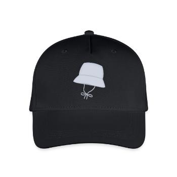 Pastel Bucket Hat with Chin Strap - Organic Kids’ Baseball Cap - black - Front