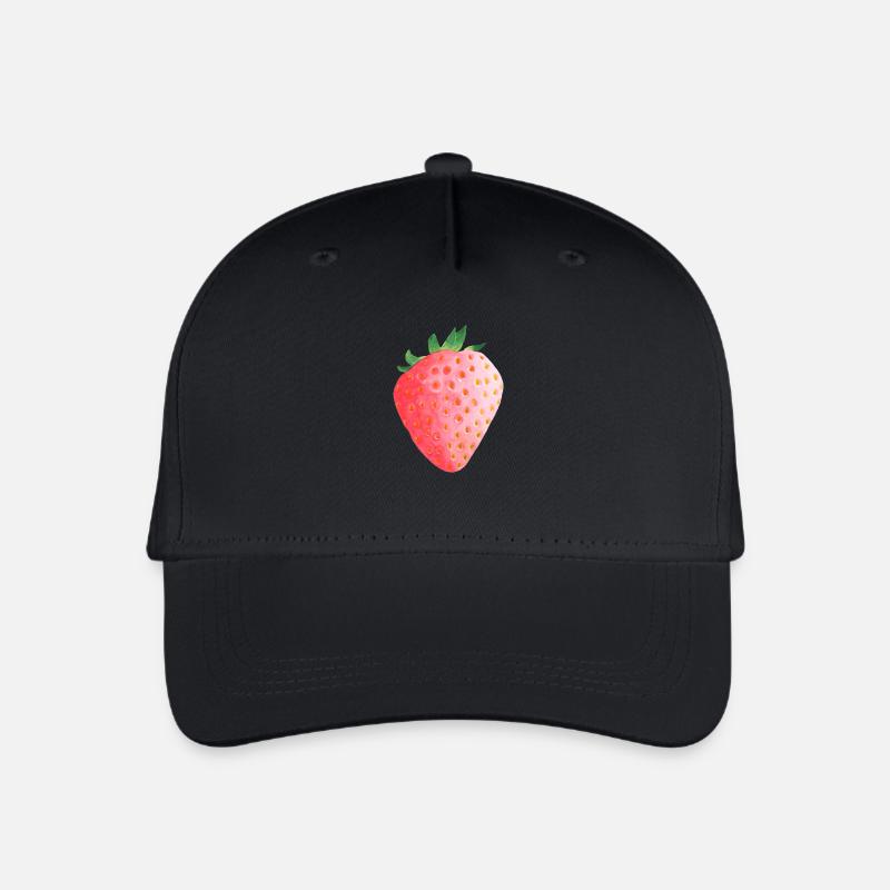 Erdbeere - Kinder Bio Basecap - Schwarz