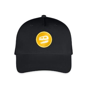 Goldener Dinosaurier Schädel - Kinder Bio Basecap - Schwarz - Vorne