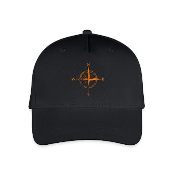 Kompass Wandern Outdooraktivität - Kinder Bio Basecap - Schwarz - Vorne