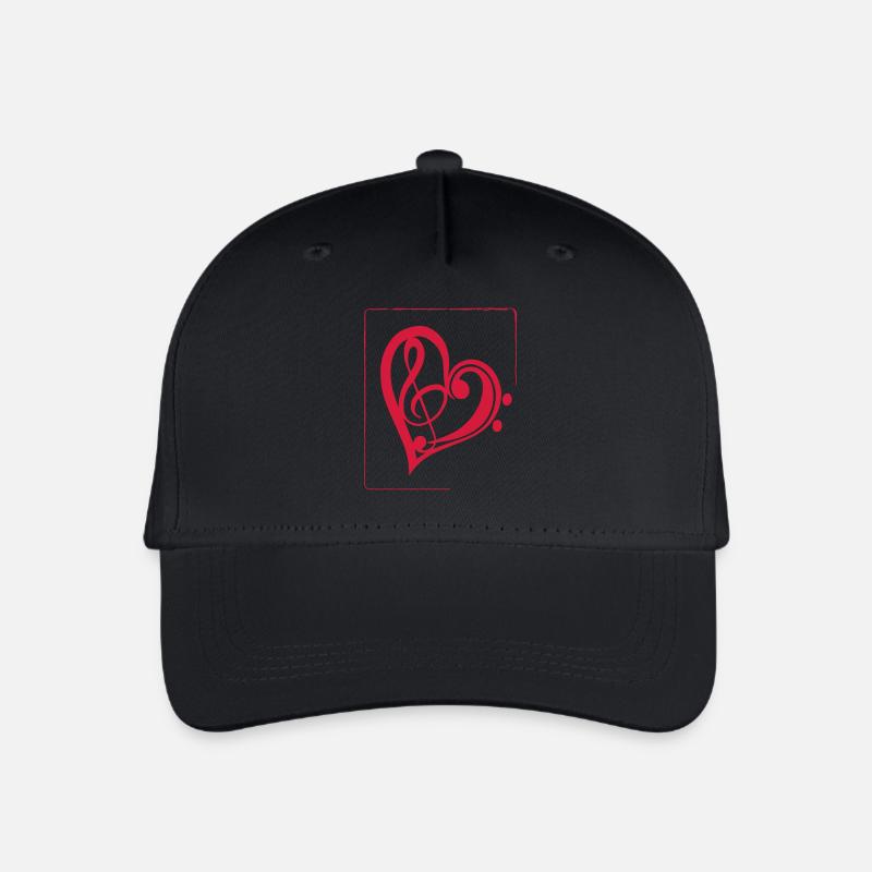 Treble clef & bass clef heart - Kinder Bio Basecap - Schwarz
