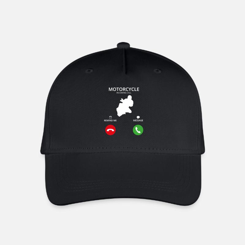 Call Mobile Anruf bike motorcycle motorrad - Kinder Bio Basecap - Schwarz