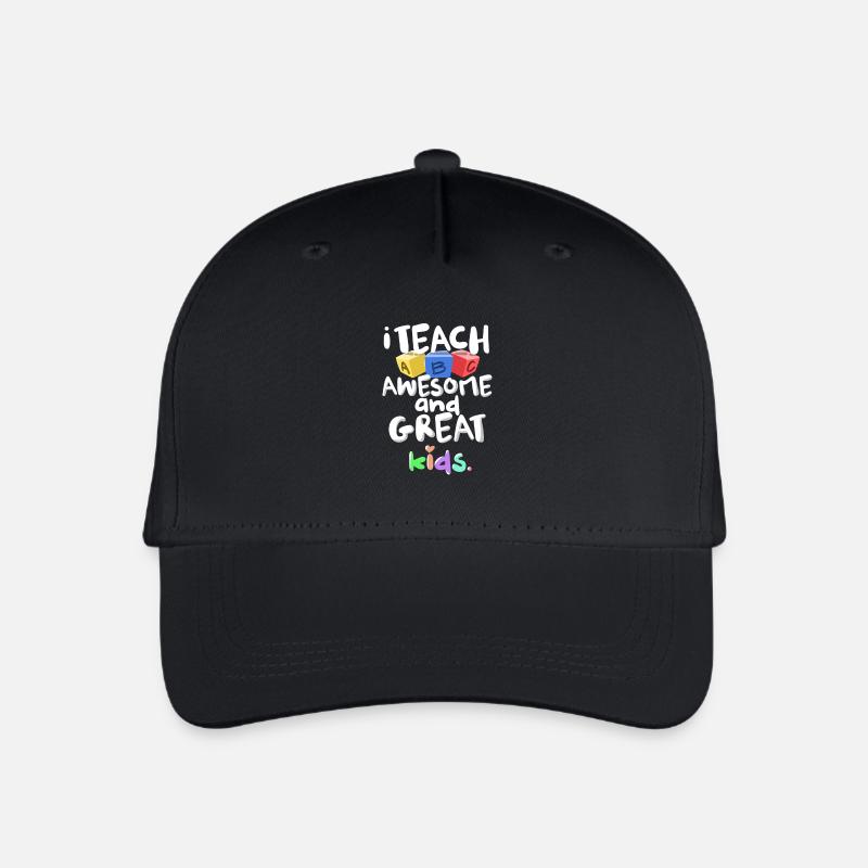 Ich lehre Awesome Great Kids ABC Lehrer Geschenk - Kinder Bio Basecap - Schwarz