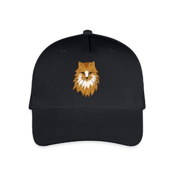 Braune Katze - Kinder Bio Basecap - Schwarz - Vorne
