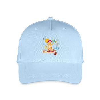 Dabbing cat DAB pizza space gift space - Organic Kids’ Baseball Cap - light blue - Front