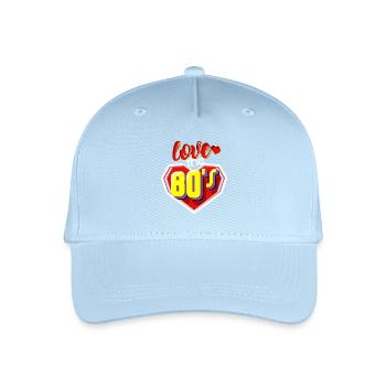 Liebe die 80er Jahre - Kinder Bio Basecap - Hellblau - Vorne