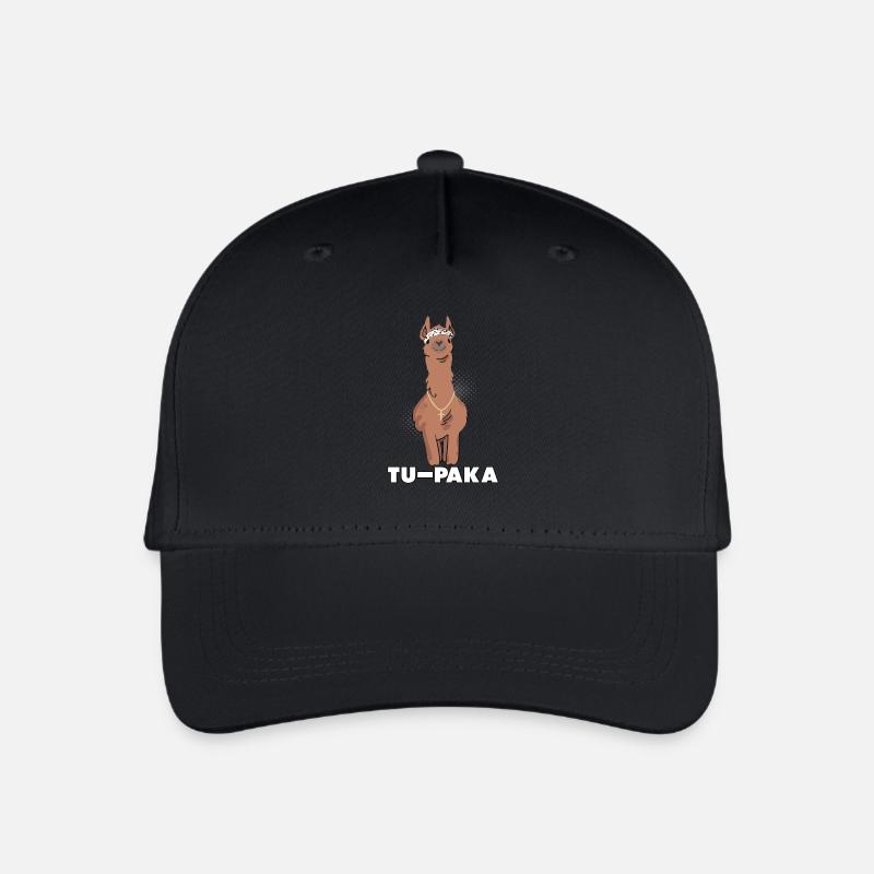 Lustiges Lama Alpaka Comic Tier Trend - Geschenk - Kinder Bio Basecap - Schwarz