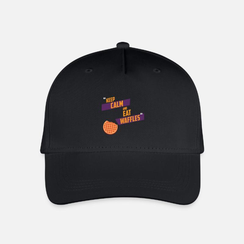 Gardez le calme et EAT WAFFLES - Casquette de baseball bio Enfant - noir