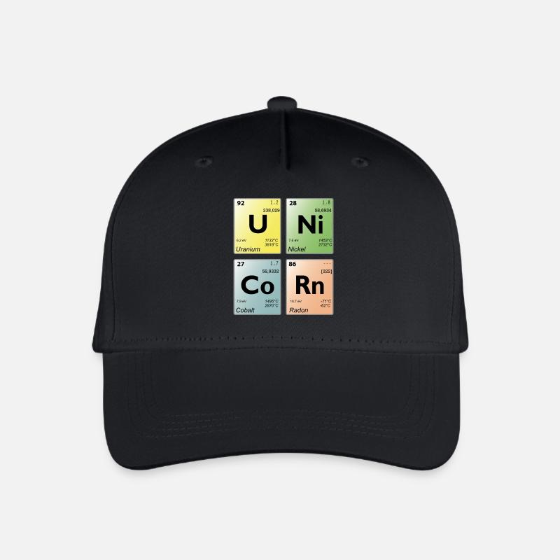Unicorn Periodensystem - Kinder Bio Basecap - Schwarz