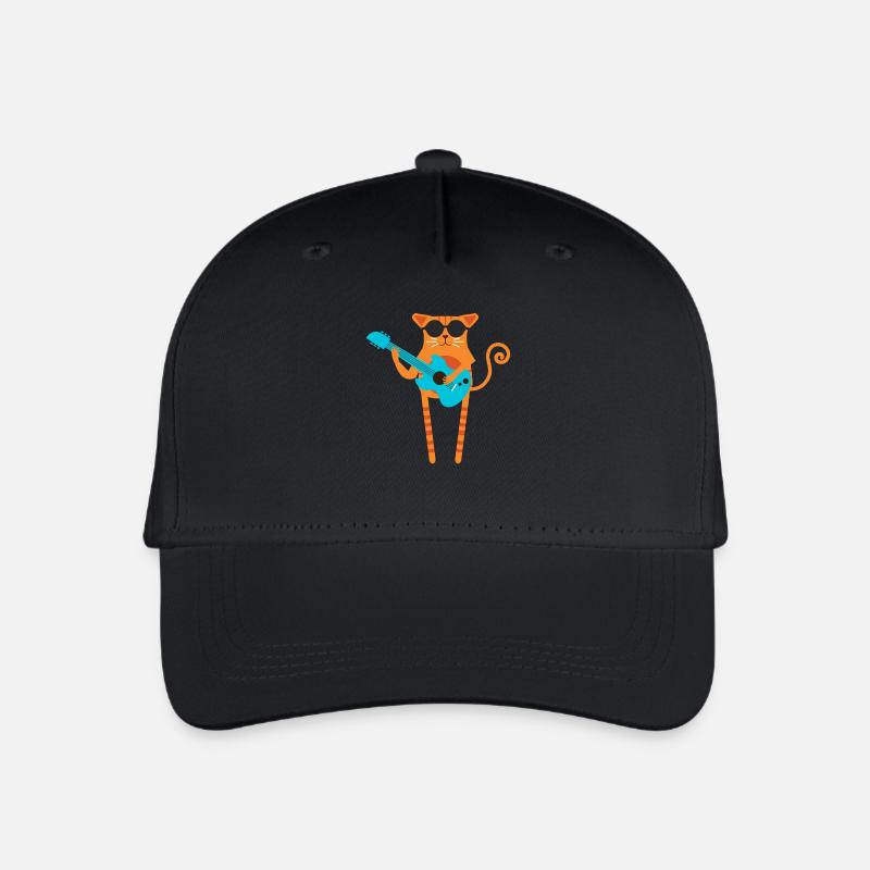 Rocker Katze - Kinder Bio Basecap - Schwarz