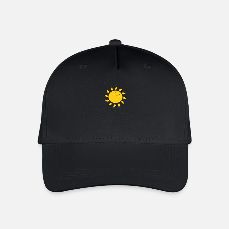 Lustige Sonne Sommer Urlaub lustig Geschenk Smile - Kinder Bio Basecap - Schwarz