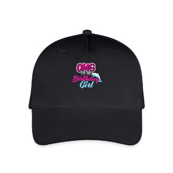 OMG I'm The Birthday Girl Dolphin T Shirt Gift - Kinder Bio Basecap - Schwarz - Vorne