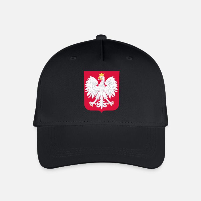 Polska, Polen, Wappen - Kinder Bio Basecap - Schwarz