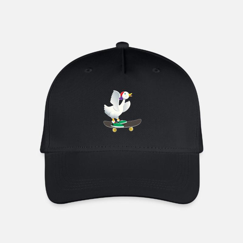 Skater Ente - Kinder Bio Basecap - Schwarz