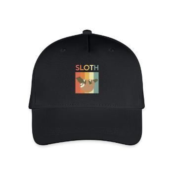 Faultier - Bunt - relaxen - chillen - Geschenk - Kinder Bio Basecap - Schwarz - Vorne