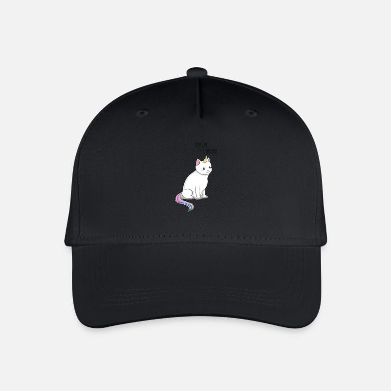 caticorn - Einhorn Katze - Kinder Bio Basecap - Schwarz
