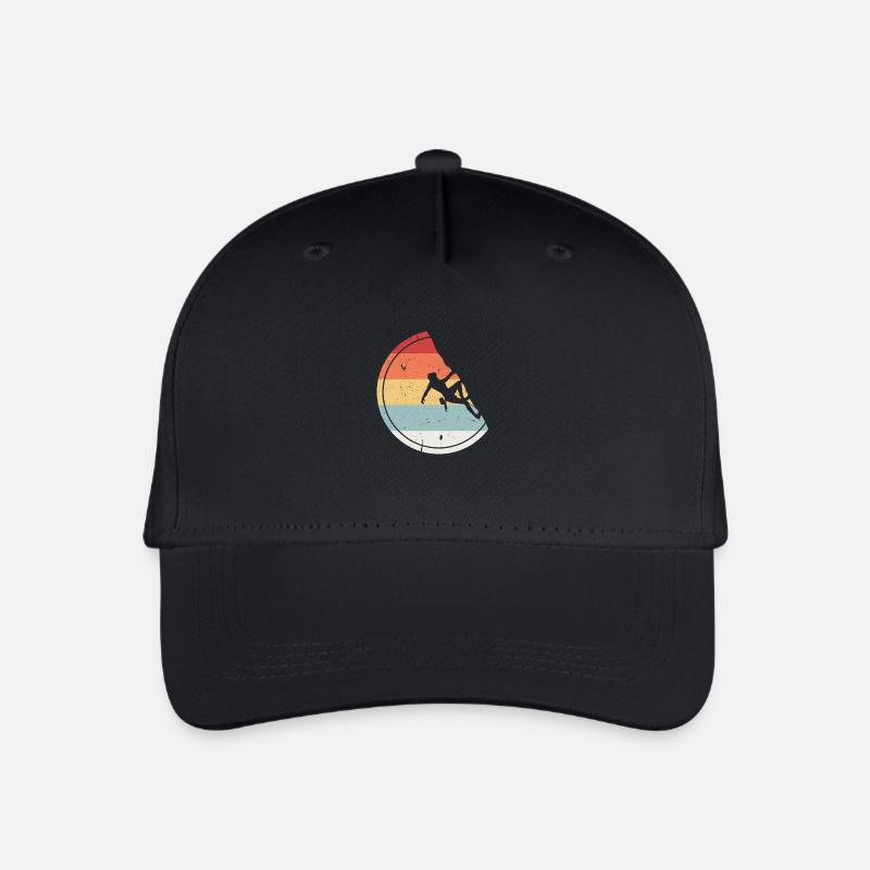 Klettern - Vintage Retro Bouldern Geschenk - Kinder Bio Basecap - Schwarz