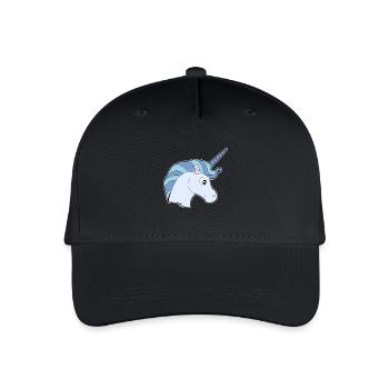 Idée de cadeau majestueux cheveux bleus Licorne - Casquette de baseball bio Enfant - noir - Devant