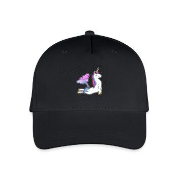 pupsendes Einhorn Cobra Yoga - Kinder Bio Basecap - Schwarz - Vorne