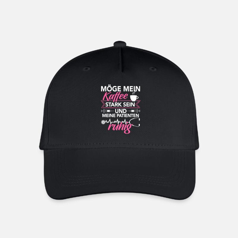 Krankenschwester Shirt · Pflege · Kaffee stark - Kinder Bio Basecap - Schwarz