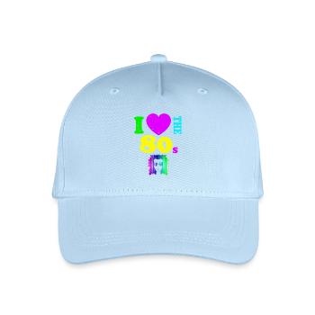 I Love The 80s T-Shirt Neon Punk Rocker Glowing - Organic Kids’ Baseball Cap - light blue - Front