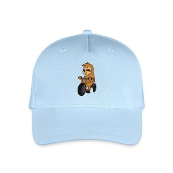 Sloth Riding Tricycle T-Shirt Animal In Trike - Organic Kids’ Baseball Cap - light blue - Front