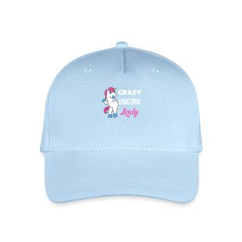 Crazy Unicorn Lady T-Shirt Funny Magical Unicorn - Casquette de baseball bio Enfant - bleu clair - Devant