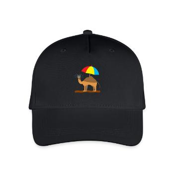 Kindershirt Kamel Kindermotiv schwitzendes Kamel - Kinder Bio Basecap - Schwarz - Vorne