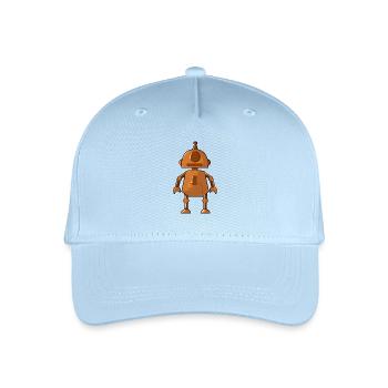 Petit robot orange - Casquette de baseball bio Enfant - bleu clair - Devant