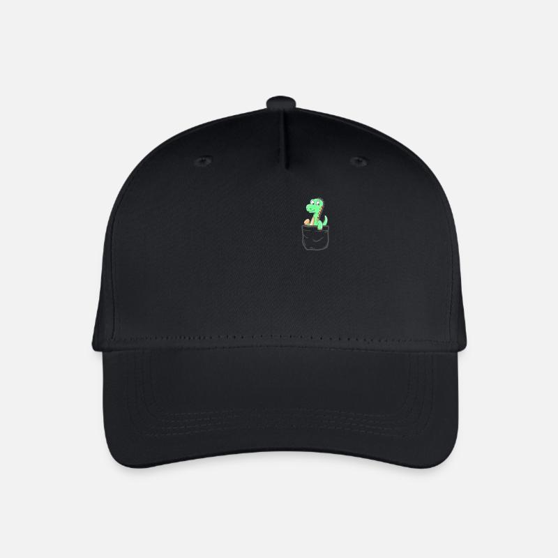 Pocket Dino süßer Dinosaurier Dino Geschenk - Kinder Bio Basecap - Schwarz