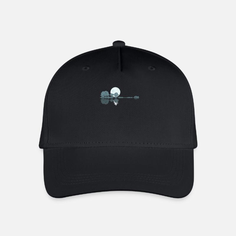 Guitar Lake Shadow Moonlight Gift Idea - Organic Kids’ Baseball Cap - black