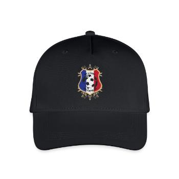 Frankreich Flagge Nationalfarben Paris Fußball - Kinder Bio Basecap - Schwarz - Vorne