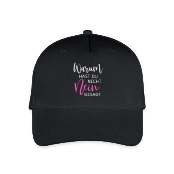 Warum hast Du nicht Nein gesagt - Kinder Bio Basecap - Schwarz - Vorne