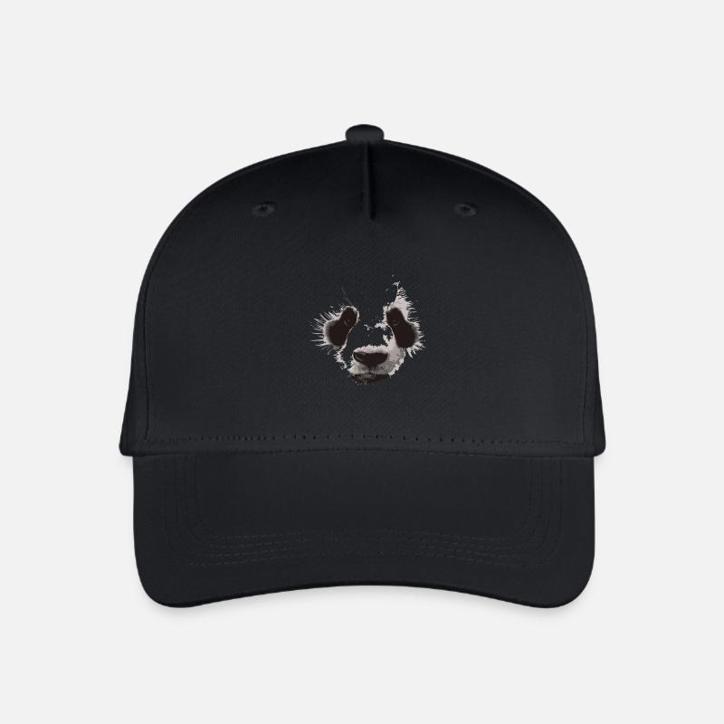 Panda Gesicht - Kinder Bio Basecap - Schwarz