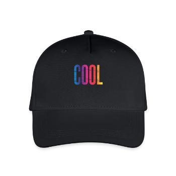 COOL Farbverlauf Holztext - Kinder Bio Basecap - Schwarz - Vorne