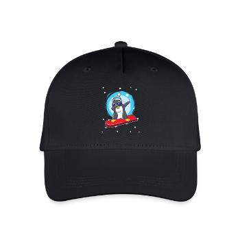Snowboard dab pingouin tamponnant - Casquette de baseball bio Enfant - noir - Devant