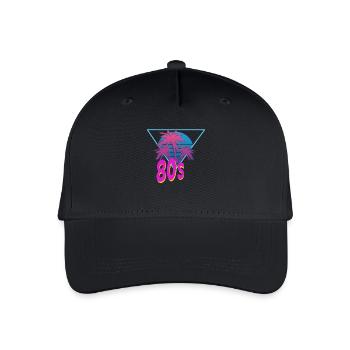 80er Jahre 80s 80's Achtziger Motto Party Kostüm - Kinder Bio Basecap - Schwarz - Vorne
