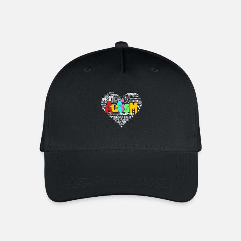Autismus Bewusstsein Autismus Herz - Kinder Bio Basecap - Schwarz