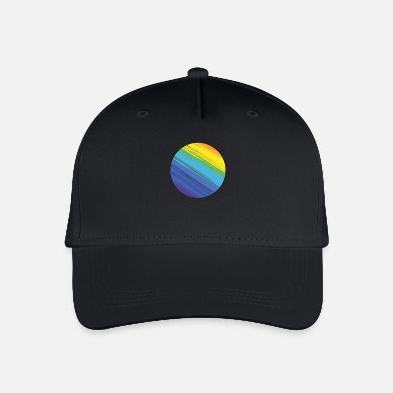 Regenbogen Kreis - Kinder Bio Basecap - Schwarz