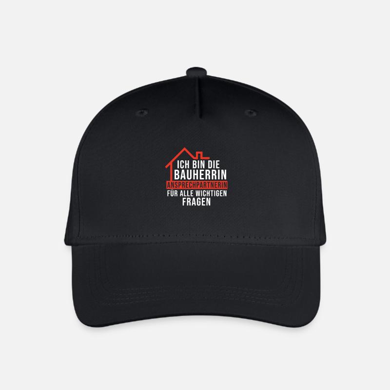 Bauherrin Spruch - Kinder Bio Basecap - Schwarz