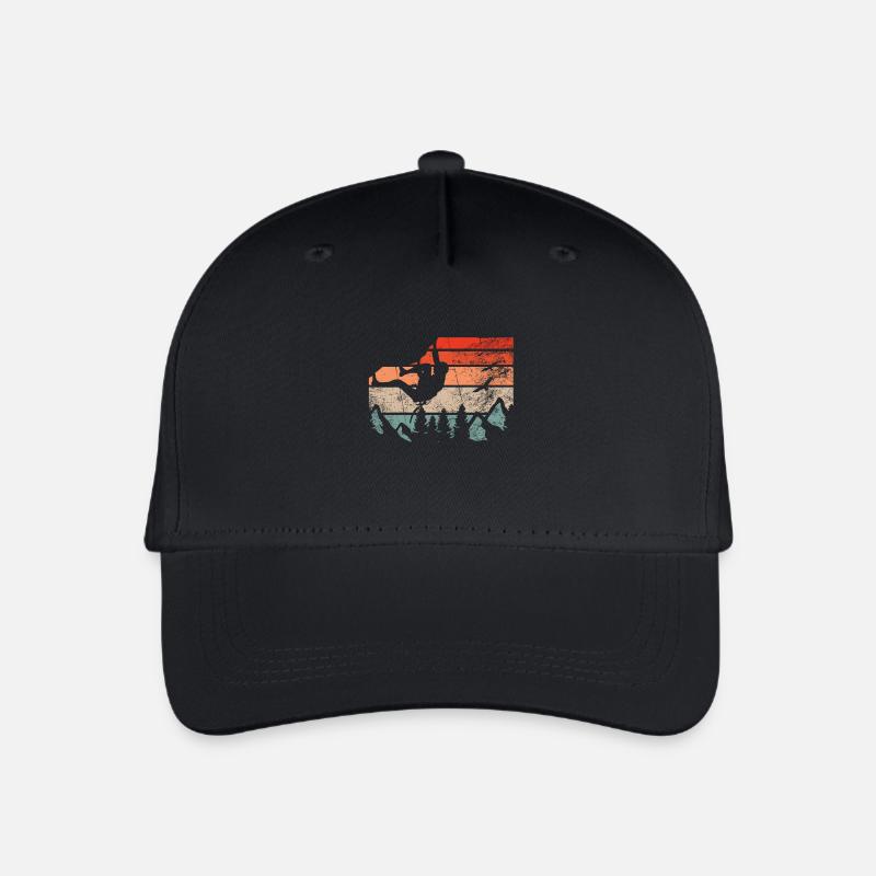 Retro Bouldern Klettern Boulderer Boulder - Kinder Bio Basecap - Schwarz