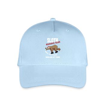 Funny Sloth Running Team Design - Organic Kids’ Baseball Cap - light blue - Front