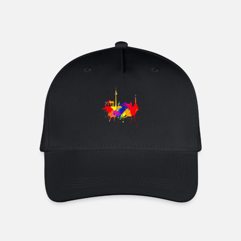 Berlin Skyline Bunte Farben Malerei Kunst Berliner - Kinder Bio Basecap - Schwarz
