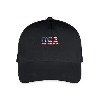 USA flag - Organic Kids’ Baseball Cap - black - Front
