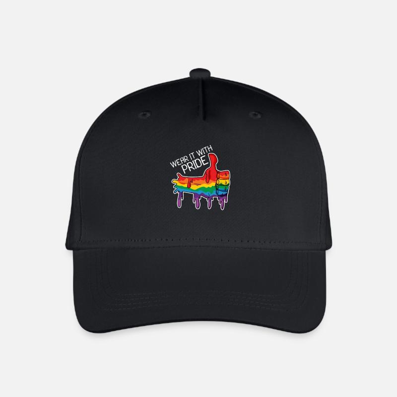 proud gay pride flag rainbow regenbogen schwul - Kinder Bio Basecap - Schwarz