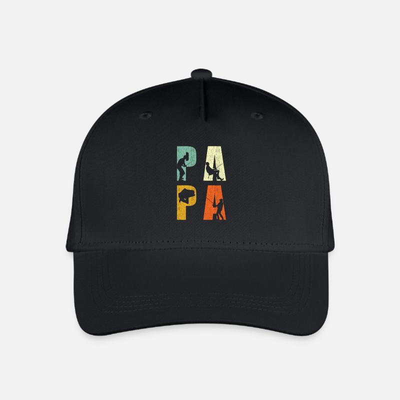Pêcher papa pêche cadeau - Casquette de baseball bio Enfant - noir