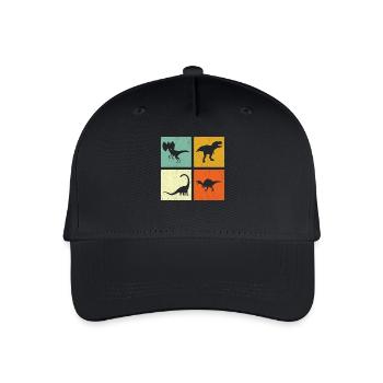 Dino Dinosaurier - Kinder Bio Basecap - Schwarz - Vorne